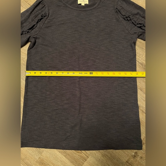 Navy Long Sleeve Ruffle Top - Picture 8 of 8